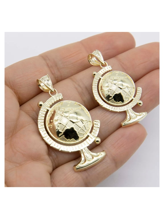 Textured World Pendant Unisex Adult 10K Yellow Gold, All Sizes - Goldum NYC