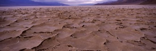 Textured salt flats Death Valley National Park California USA Canvas Art - Panoramic Images (36 x 12)