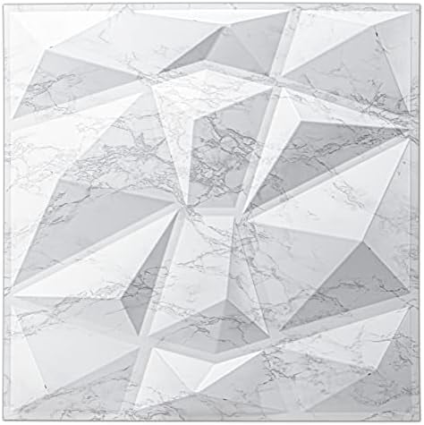 Textures 3D Wall Panels Glossy White Marble Diamond Design for Interior ...