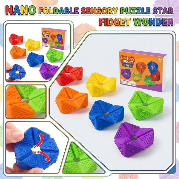 Textures Sensory Flip Cube Sensory Fidget Toys for Kids Adults Stress Fidgets Toys for Teen with Anxiety Autism ADHD Focus Quiet Desk Fidget Toy for Classroom Prize Office Calm Down Corner