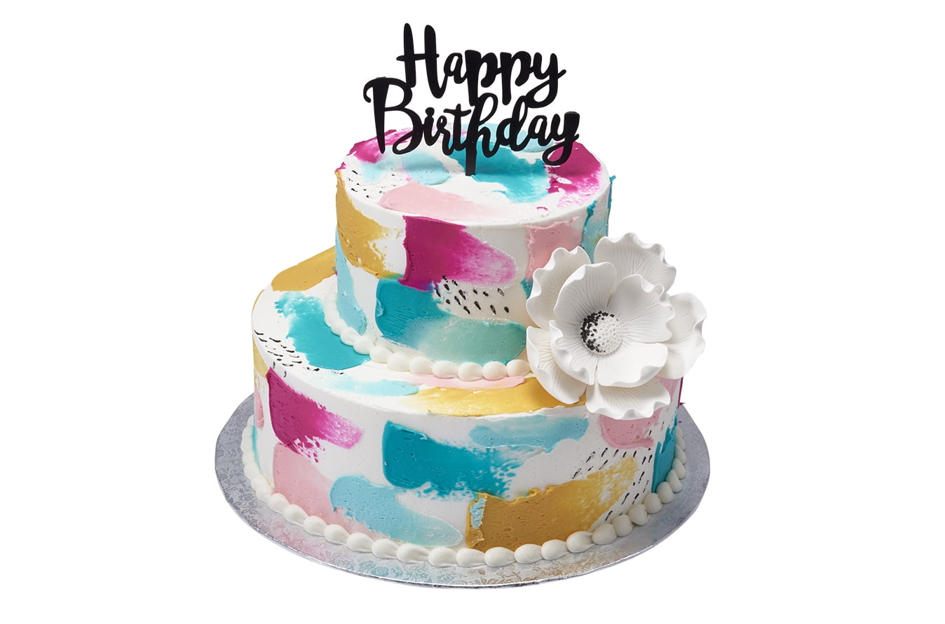 Texturizing Color 2 Tier Cake - Walmart.com