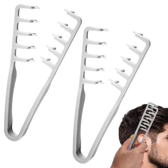Texturizing Comb, Texture Comb for Hair Styling, Volumizing Texture Tool with Maximum Root Lift, Wide Tooth Hair Styling Comb with Non Slip Handle, ABS Plastic (2PCS Gray)