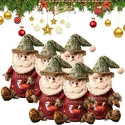 Texwix Flexcamo 6pcs Christmas Gift Bags Zipper Design,Reusable Flax Fabric Christmas Bags For Candy, Apples