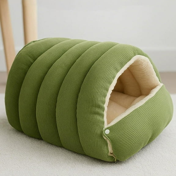 Texwix Flexcamo Cozy Monster Cat Bed, Plush Cat Cave Tent with Removable Cushion – Warm Anti-Anxiety Cuddler Bed for Indoor