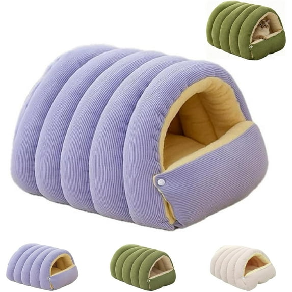 Texwix Flexcamo Cozy Monster Cat Bed, Plush Enclosed Cat Cave Bed for Small Dogs & Cats, Removable Washable Cushion, Warm and Comfortable Pet Nest