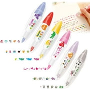 Texwix Flexcamo Decorative Tape Pen, Cute Animals Press Type Decorative Pen Tape Roller Pen DIY Creative Cartoon Correction Tape