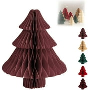 Texwix Flexcamo Foldable Honeycomb Paper Christmas Trees,Modern Minimalist 3D Table Centerpiece Decorations, Reusable Eco-Friendly Holiday Décor for Home & Party