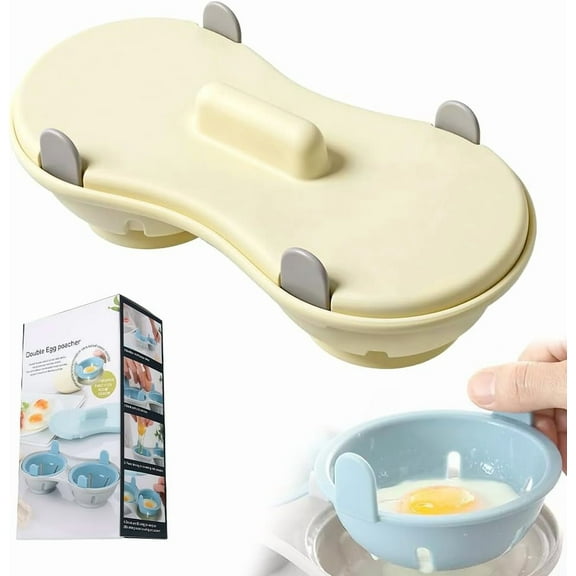 Texwix Flexcamo Microwave Egg Steamer, 2025 Upgraded Microwave Egg Cooker, Breakfast Double Row Egg Cooker,Poached Egg Steamer, Kitchen Cooking Gadgets