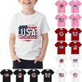thumbnail image 1 of Teyfeniy 4th of July T-Shirts for Toddlers Boys Kids Indepence Day Print Short Sleeve Crew Neck Summer Pullover Tops Casual Going out Loungewear Fashion Shirts Unisex, 1 of 6