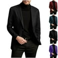 thumbnail image 1 of Teyfeniy Black Blazer Jacket for Men Solid Color Long Sleeve Button Slim Lightweight Business Sport Coat Casual Fashion Lapel Jackets, 1 of 6
