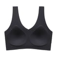 thumbnail image 1 of Teyfeniy Black Womens Jelly Bras Wireless Seamless Full Coverage Breathable Elastic Strap Solid Color Push Up Stretchy Comfy Bralettes Support Minimizer Bras, 1 of 2
