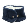 thumbnail image 1 of Teyfeniy Fleece Lined Neck Warmer Knitted Ski Face Neck Gaiter Button Winter Solid Color Fashion Stylish Scarf for Women, 1 of 5
