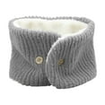 thumbnail image 1 of Teyfeniy Fleece Lined Neck Warmer Knitted Ski Face Neck Gaiter Button Winter Solid Color Fashion Stylish Scarf for Women, 1 of 4