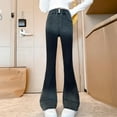 thumbnail image 1 of Teyfeniy Girls Flare Jean for Kids Denim Pants with Pockets Elastic High Waist Solid Color Spring Fall Casual Going Out Cool Cute Fashion Comfy Stylish Outfit for Kids, 1 of 9