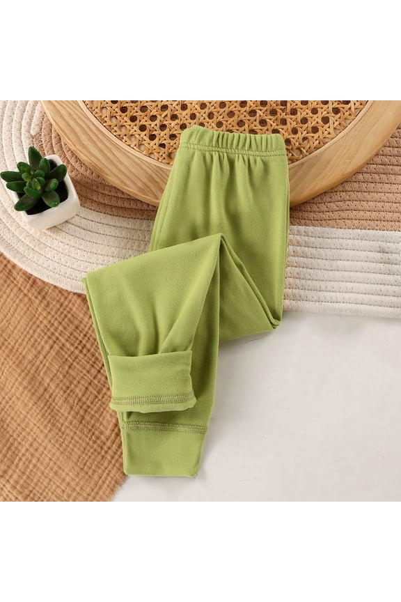Green Sweatpants For Toddlers Boys Girls Elastic Waist and Ankle Pants Straight Leg Solid Color Loungewear Casual Sweatpants Sleepwear