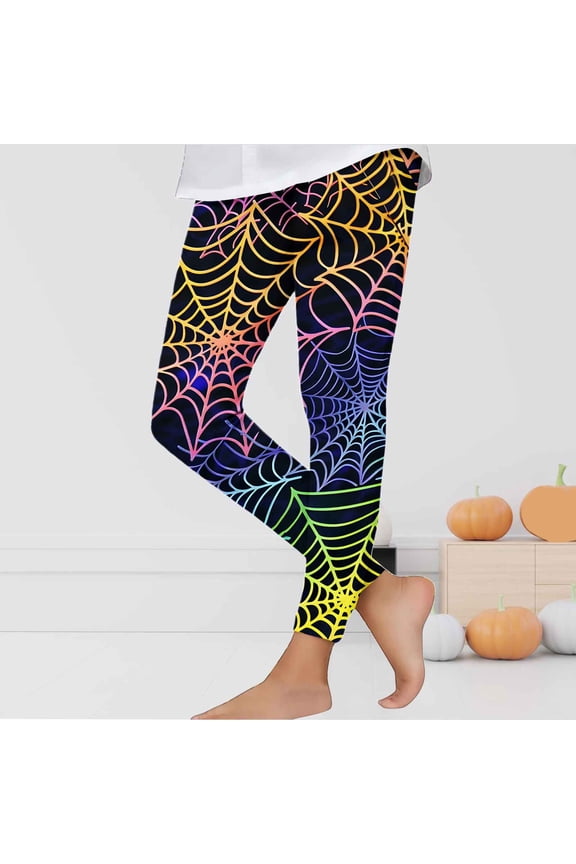 Halloween Graphic Leggings For Toddlers Girls Kids Fashion Print Long Pants High Waist Basic Ankle Tight Leggings