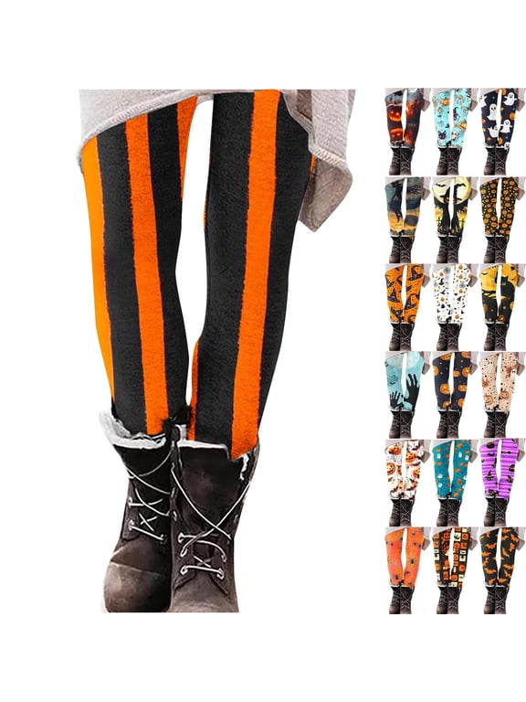 Halloween Leggings for Women Elasti High Waist Fahion Print Tight Yoga Yoga Pants Holiday Costume