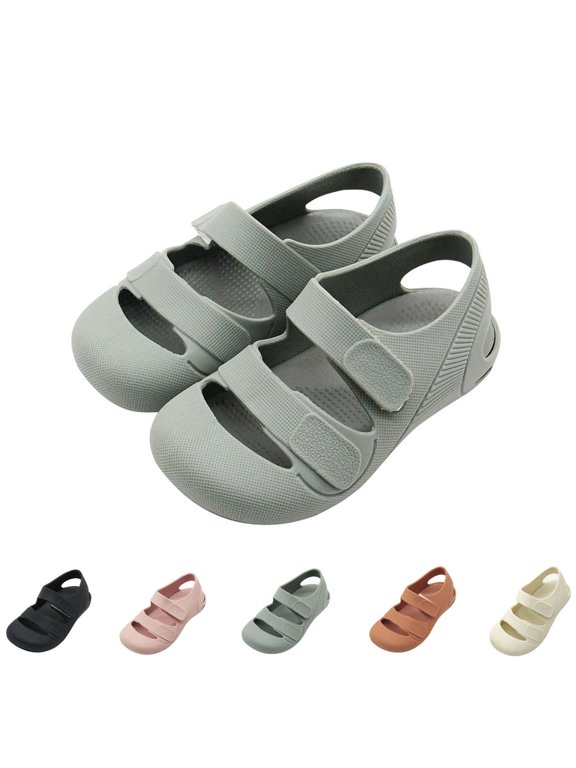 Kids Unisex Close Toe Sandals Summer Outdoor Activity Breathable Beach Pool Soft Lightweight Water Shoes(Little Kids)