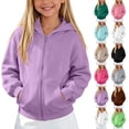 thumbnail image 1 of Teyfeniy Kids Unisex Hoodies for Boys and Girls Zip up Hooded Jackets Fall Winter Long Sleeve Casual Sweatshirts Solid Color Comfy Outwear, 1 of 10