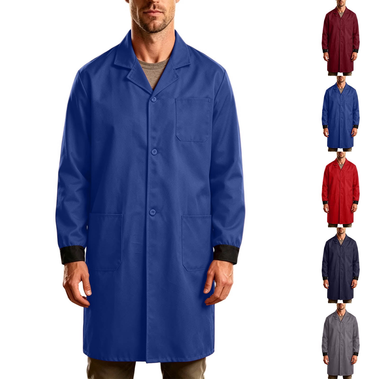 Teyfeniy Lab Coat for Men Workshop Laboratory Mechanic Long Coats