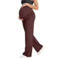 thumbnail image 1 of Teyfeniy Maternity Pants for Women Stretchy Pregnancy Trousers Comfy Straight Leg Yoga Pajama Pants with Pockets Over the Belly Supporting Lifting Soft Pants, 1 of 7