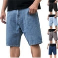 thumbnail image 1 of Teyfeniy Mens Denim Jorts Baggy Jean Short Mid Waist Vintage Summer Loose Streetwear Casual with Zipper and Button Pockets Fashion Stylish Jean Shorts, 1 of 9