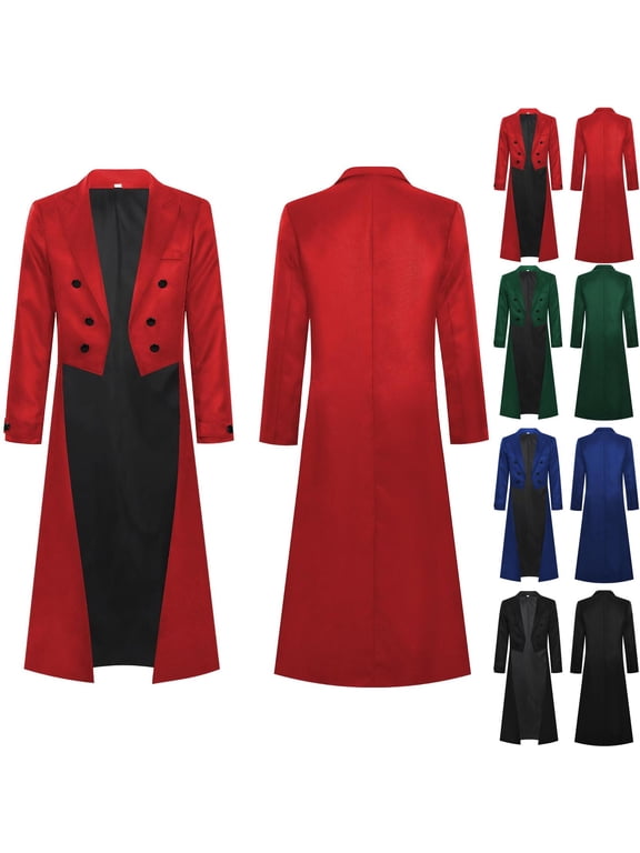 Mens Steampunk Tailcoat Jacket Vintage Pirate Coat Victorian Jacket Gothic Coat Halloween Medieval Costume