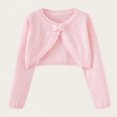 thumbnail image 1 of Teyfeniy Pink Toddler Girls Knitted Cardigan Solid Colour Sweater Long Sleeve Knit Crochet Button Closure Cardigan Tops Coat Outwear for Toddler Baby Girls, 1 of 7