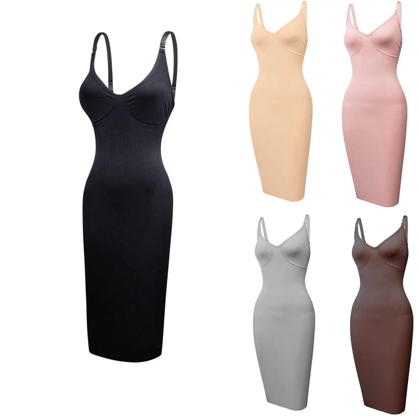 Teyfeniy Plus Size Bodycon Dress for Women Summer Halter Slim Shift ...