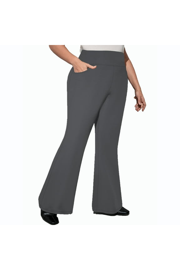 Plus Size Flare Leggings for Women Ankle Wide Loose Solid Color Buttery Soft Yoga Pants for Workout Athletic, Available In Xl to 5Xl