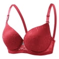 thumbnail image 1 of Teyfeniy Red Wire Halter Bras for Women Seamless Comfy Adjustable Strap Bralettes with Pad Lift and Support Solid Color Lightweight Breathable V Neck Bras, 1 of 6