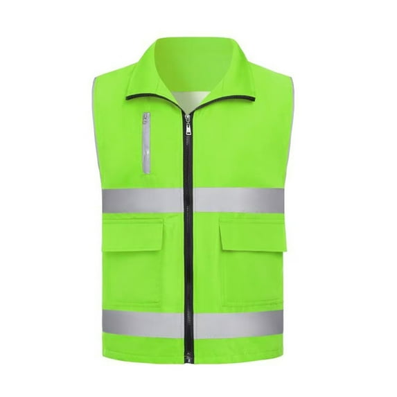 Teyfeniy Reflective Vests for Adult Breathable Mesh Liner Sleeveless High Vis Safety Vest Jackets Waistcoat Fishing Hiking Volunteer Full Zip Up Vest Tops with Pocket for Men Women Unisex