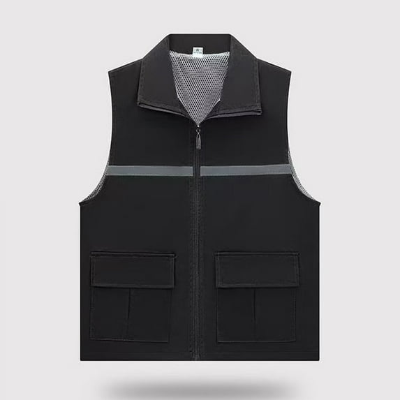 Teyfeniy Reflective Vests for Adult Breathable Mesh Liner Sleeveless High Vis Safety Vest Jackets Waistcoat Fishing Hiking Volunteer Full Zip Up Vest Tops with Pocket for Men Women Unisex