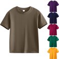 thumbnail image 1 of Teyfeniy Short Sleeve Shirts for Toddlers Boys and Girls Summer Casual Classic Crew Neck Solid Color Loungewear Sleeping Going out Activity Pullover Tops T-Shirts Unisex, for 2 to 12 Years, 1 of 4