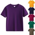 thumbnail image 1 of Teyfeniy Short Sleeve Shirts for Toddlers Boys and Girls Summer Casual Classic Crew Neck Solid Color Loungewear Sleeping Going out Activity Pullover Tops T-Shirts Unisex, for 2 to 12 Years, 1 of 4