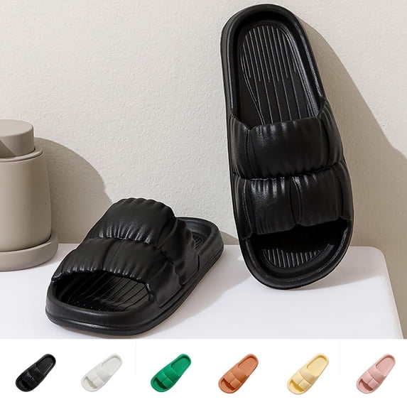 Teyfeniy Soft Slides for Women & Men Cushioned Thick Sole Lightweight Non Slip Recovery Sandals for Indoor & Outdoor Comfort House Slides Shower Sandals