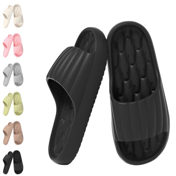 Teyfeniy Soft Slides for Women & Men Cushioned Thick Sole Lightweight Non Slip Recovery Sandals for Indoor & Outdoor Comfort House Slides Shower Sandals