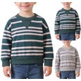 thumbnail image 1 of Teyfeniy Striped Sweatshirts for Toddlers Kids Unisex Long Sleeve Crew Neck Color Block Casual Comfy Soft Cotton Fall Winter Clothing for Boys and Girls, for 9M-7T, 1 of 10