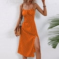 thumbnail image 1 of Teyfeniy Summer Polka Dot Dress for Women Halter Square Neck Sleeveless Dress with Graphic Holiday Casual Vacation Beach Sun Comfy Maxi Dress Fashion Outfit, 1 of 6