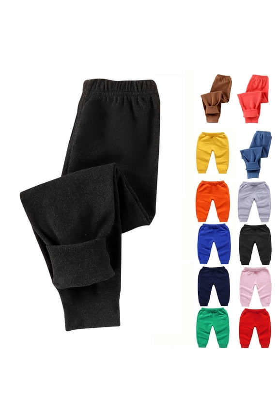 Sweatpants For Toddlers Boys Girls Elastic Waist and Ankle Pants Straight Leg Solid Color Loungewear Casual Sweatpants Sleepwear
