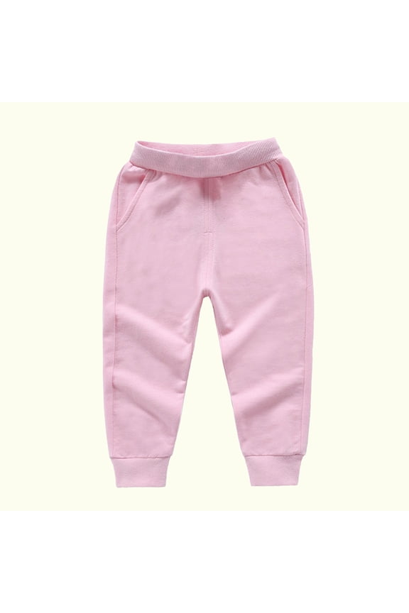 Toddlers Boys Girls Casual Sweatpants Elastic Waist and Ankle Pants Straight Leg Solid Color Loungewear Sleepwear