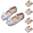 thumbnail image 1 of Teyfeniy Toddlers Girls Glitter Shoes Mary Jane Sparkle Bow Close Toe Wedding Cute Flower Girls Princess Summer Outdoor Shoes(Toddler/Little Kid/Big Kid), 1 of 9