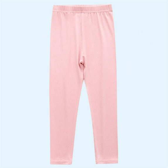 Teyfeniy Toddlers Girls Soft Leggings Straight Leg Solid Color Long Pants Basic Ankle Fall Winter Stylish Tight Pants For Kids