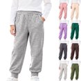 thumbnail image 1 of Teyfeniy Toddlers Sweatpants Elastic Waist and Ankle Fall Winter Pants Solid Color Casual Loungewear Going out Comfy Soft Cotton Pants for Boys and Girls, for 1 to 13 Years, 1 of 9