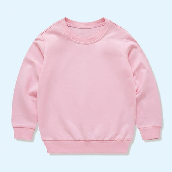 Teyfeniy Toddlers Sweatshirt Long Sleeve Solid Color Crew Neck for Kids Daily Wear Thin Fall Winter Pullover Tops, for 1 to 13 Years