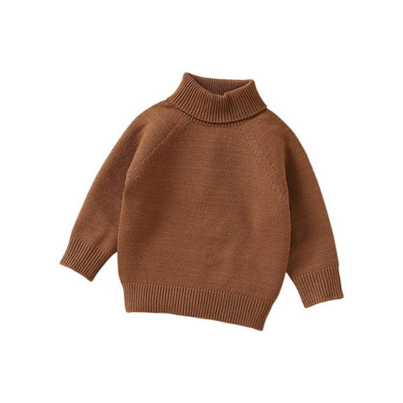 Teyfeniy Toddlers Turtleneck Sweater for Babies Solid Color Casual Long Sleeve Knitted Cute Pullover Fall/Spring/Winter Fashion Tops Sweater for Kids, Available in 0- 2T