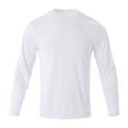 thumbnail image 1 of Teyfeniy White Men's Long Sleeve Tops Shirts Solid Color Crew Neck Fashion Stylish Loose Spring Fall Comfy Athletic Casual Blouse Shirts, 1 of 6