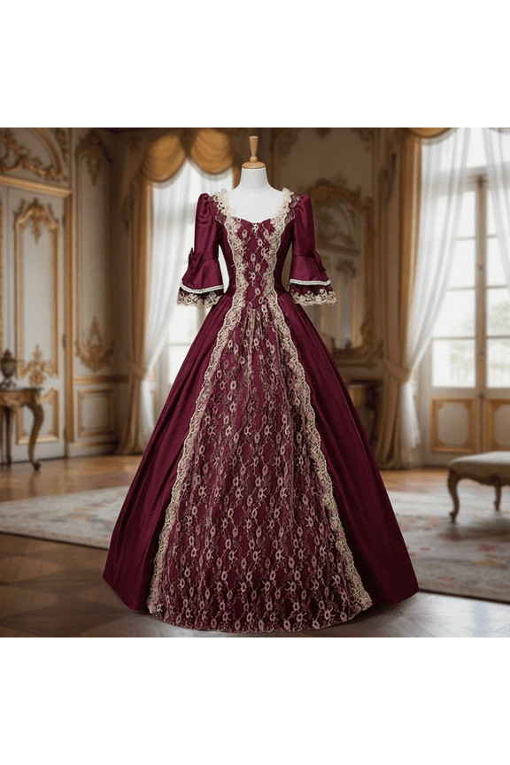 Women Fancy Princess Dresses U Neck A Line Dress Short Sleeve Maxi Dress Floor Length Ball Gown Gala Party Fashion Costume Outfit Dresses