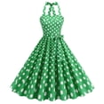 thumbnail image 1 of Teyfeniy Women Polka Dots Dresses Halter with Back Tie Up A Line Pleated Dress Sleeveless Flowy Long Dress Casual Summer Fashion Outfit Maxi Dresses, 1 of 8