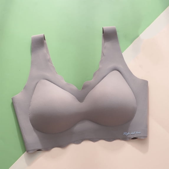 Teyfeniy Womens Jelly Bras Wireless Seamless Full Coverage Breathable Elastic Strap Solid Color Push Up Stretchy Comfy Bralettes Support Minimizer Bras